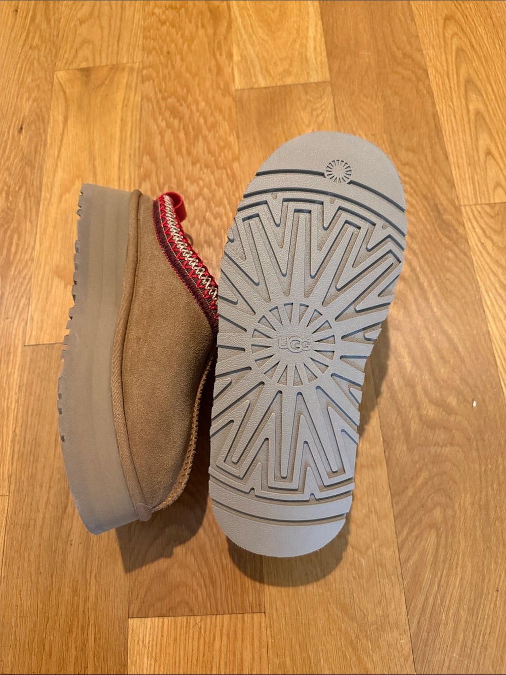 UGG Tazz suede mule slippers in Chestnut - Picture 2 of 3